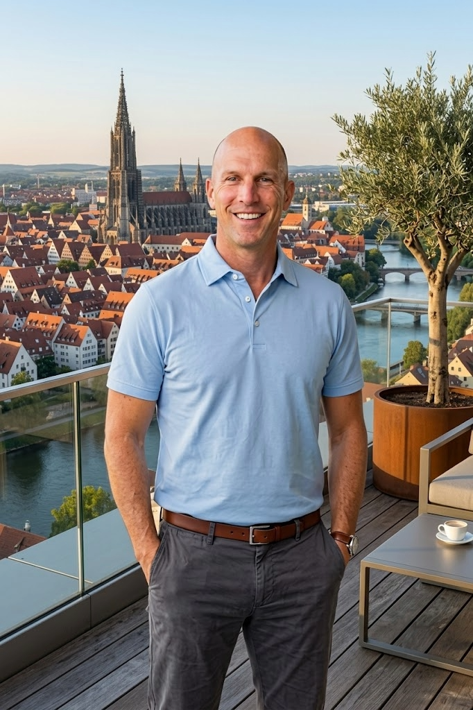 Christoph Amann auf einer Dachterrasse